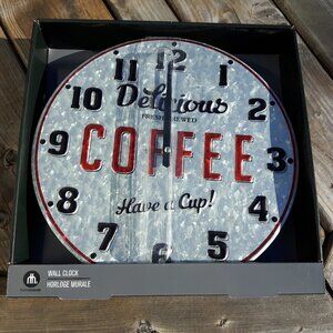Home Trends Wall Clock Delicious Fresh Coffee